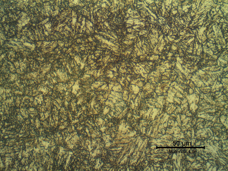 Micrographic detail of the low temperature heat affected zone of the pipe. The intercritical temperature (IC) is evident  in the decorated grain boundaries of the previous austenite.