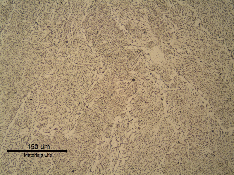 Micrographic detail of the weld metal in a non cracked region. Ferritic weld metal presenting hardness level about 220 HV1.