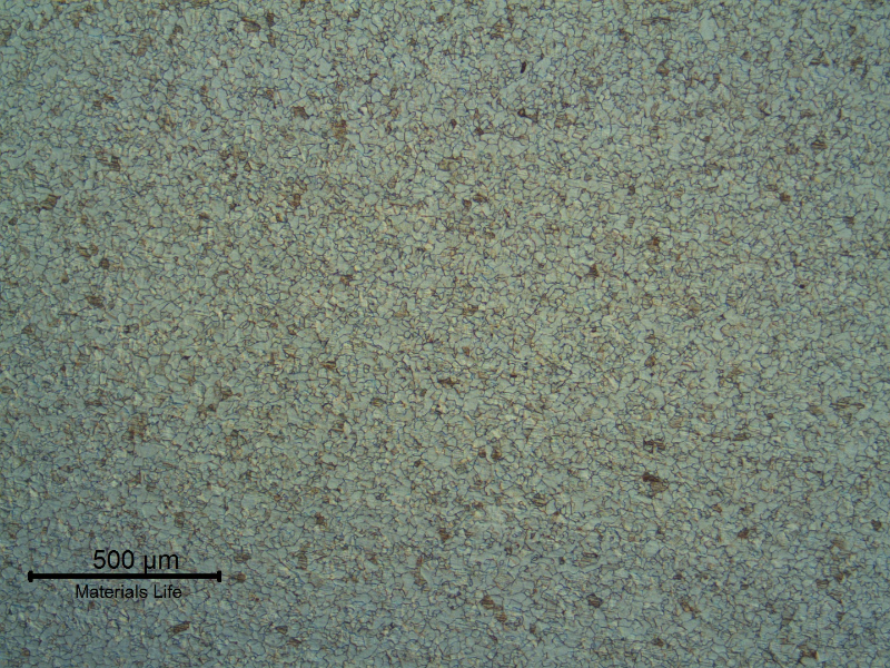 Micrography of the ferritic low carbon steel plate (8 mm superior plate).
