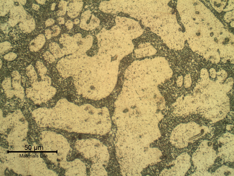 The coalesced silicon particles in the interdendritic space of the base metal presents a remelting at the fusion zone.