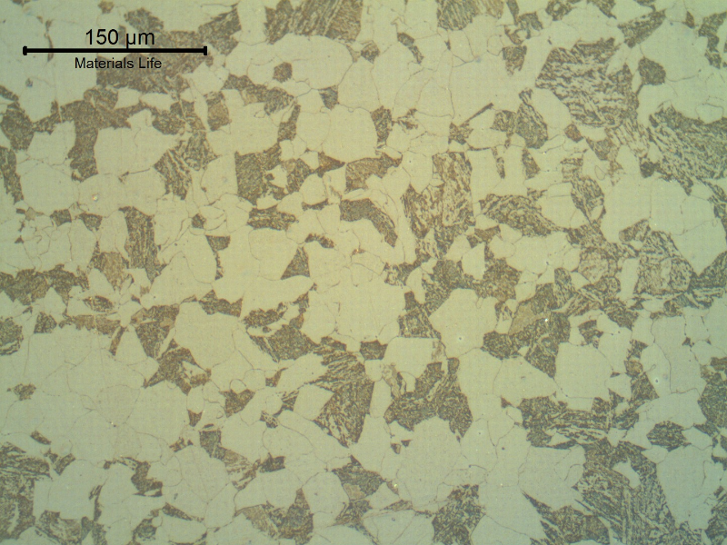 The forged T presented a ferritic perlitic/bainitic structure at the surface, where the replica was conducted. The base material material hardness is 180 HB.