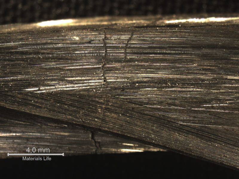 A small sample containing cracks was removed from the cracked weld metal, by mechanical means.