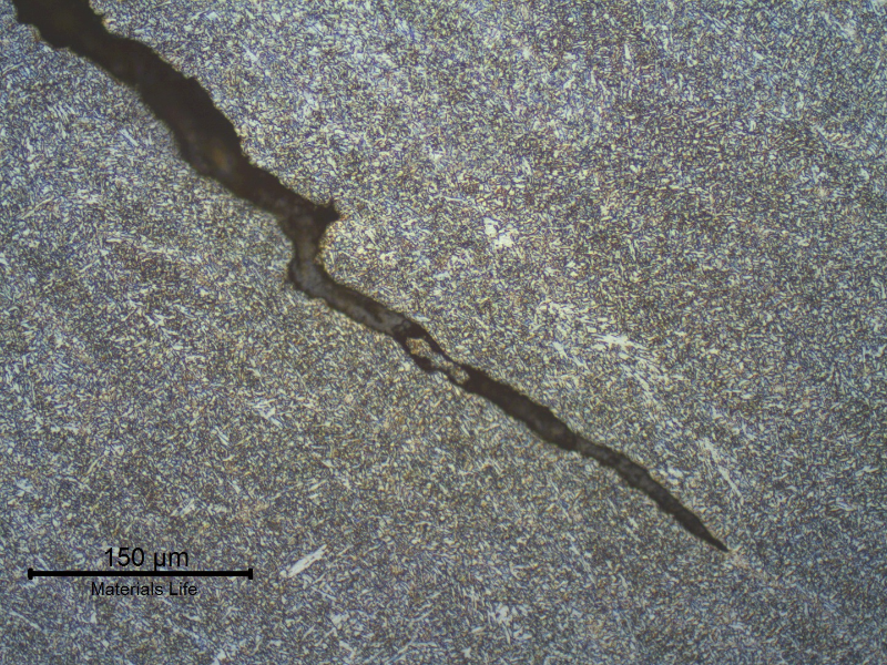 The liquation crack is a hot crack in the base metal (at the HAZ) that induces a solidification crack in the weld metal.