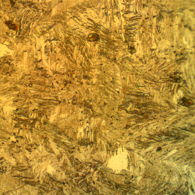 Micrographic detail of the strain hardened aged martensitic structure.