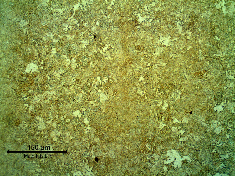 Micrography of the quenched and tempered structure. Longitudinal section.