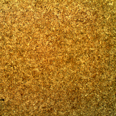 Micrographic detail of the tool steel, in the longitudinal section of the part. The material presented a uniform structure, tempered martensite, with small secondary carbides. The hardness in the section is 59 HRc.
