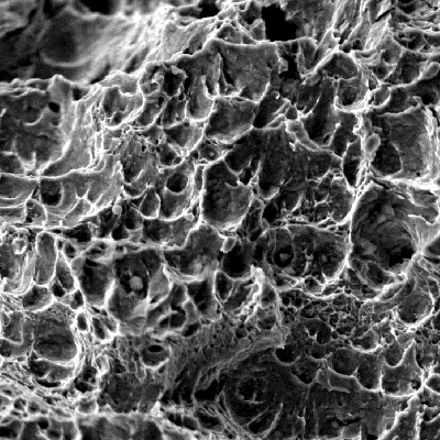 The fractographic analysis of the pin showed ductile final fracture, by dimples.