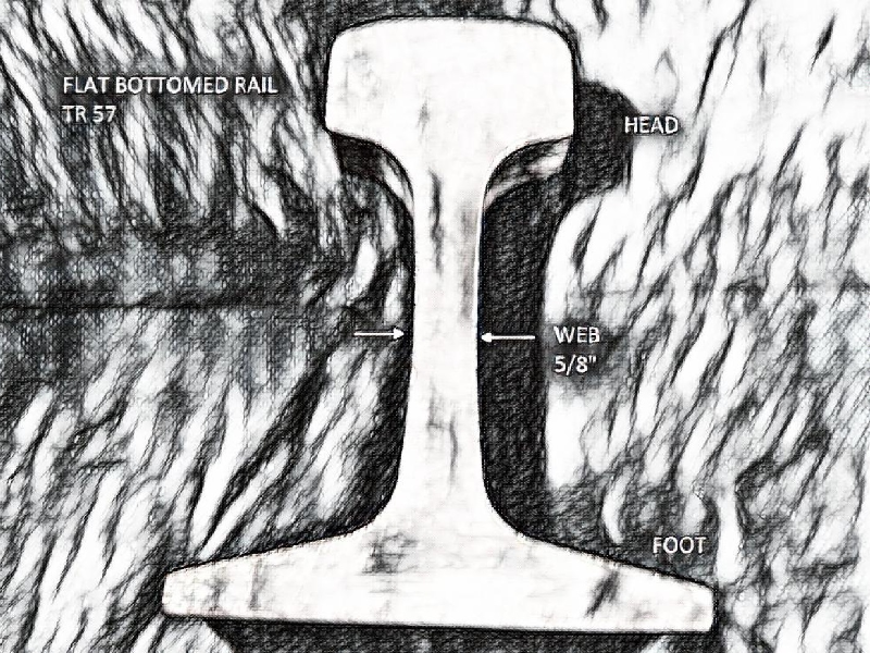 Schematic drawing from a macrosection of the TR57 rail, showing the dimensions and usual terminology.