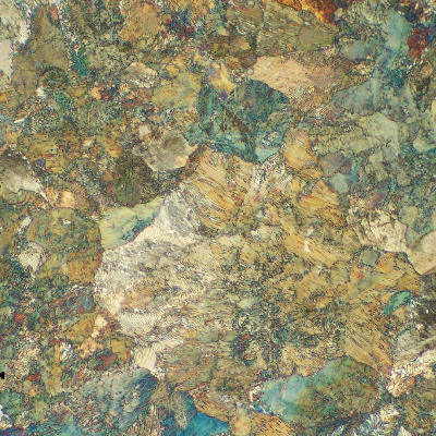 Micrographic detail of the transverse section of the rail, in the head, showing a fully perlitic structure.