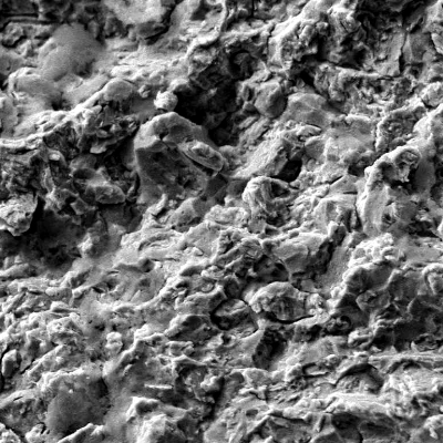 Fractographic detail by SEM of the intergranular micromechanism in the region where the failure has iniciated.