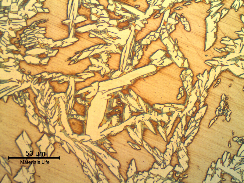 Micrography at the center of the weld metal, last pass.