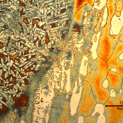 Micrography of the forging heat affected zone.