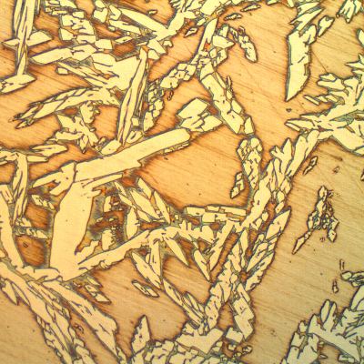 Micrography at the center of the weld metal, last pass.