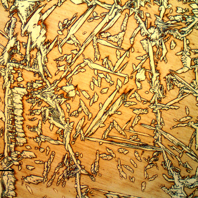 Micrography at the center of the weld metal.