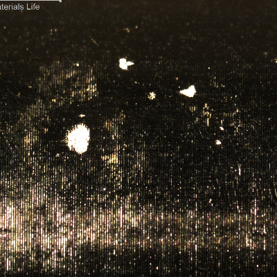 Nitronic 60 cylinder. Detailed aspect of the pitting in a low magnification microscope.