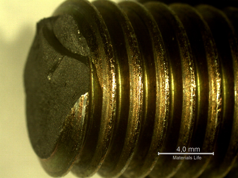 Allen stud, 1/2" nominal diameter, cadmium plated and chromate treated, cracked during assembling external parts in a gate valve.