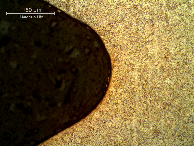 Micrographic detail of the stud at the thread bottom.