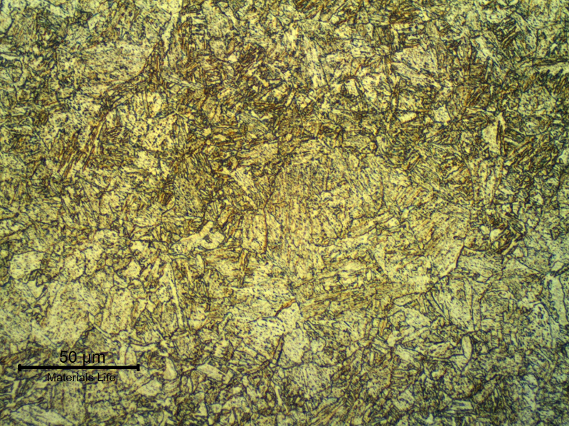 Micrographic detail of the base metal structure, quenched and tempered martensite. The base metal adopted in the test coupon presented a hardness level of 217HB (Brinell hardness of the certificate) and after the PWHT cycle the measured base metal hardness is 224 HV10.