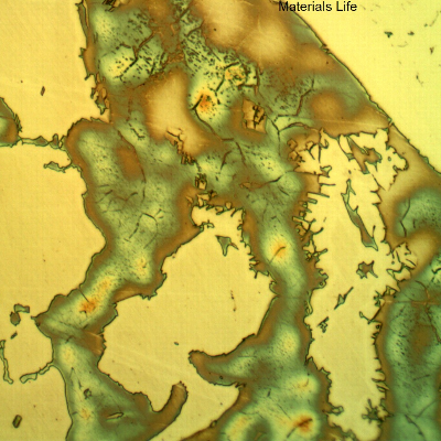 Micrographic detail of the fusion line of the welded joint of the body to the insert (fillet weld). The cracking was arrested at the position of this welded joint because the structures of the weld metal, insert and heat affected zones are tough (austenitic in the weld metal and insert, and free from sigma in the HAZ) .