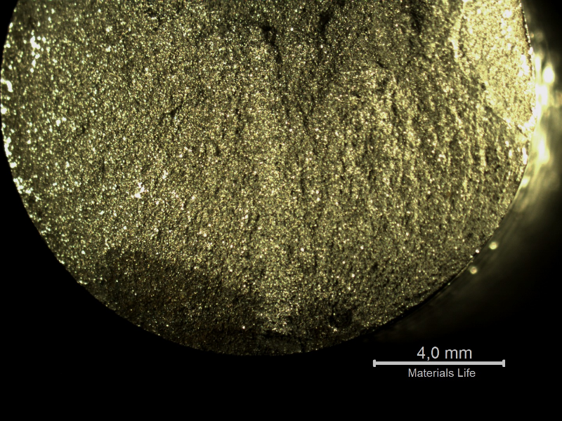 Aspect of the bolt fracture, presenting a flat surface.