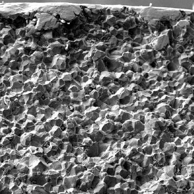 The fractographic aspect of the broken bolt shows intergranular micromechanism, typical of a hydrogen embrittlement condition for this aged martensitic material.