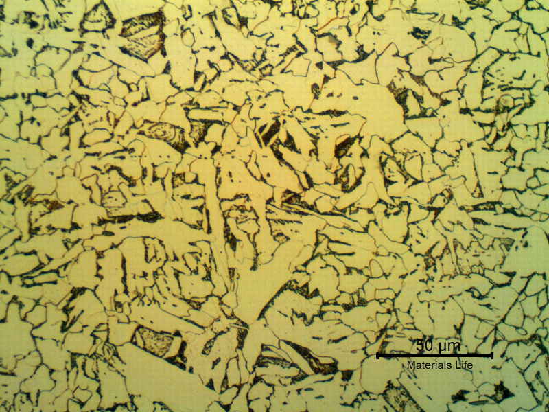 Micrographic detail of the predominatly ferritic-perlitic microstructure. Pipe transverse section.