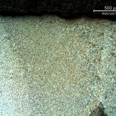 Micrography of the seam welded joint, autogenous.  The localized dissolution occurrs exactly at the weld metal that presents a bainitic structure and Vickers (100g) microhardness values about 230HV, compared to the heat affected zone presenting average of 202 HV and the base metal presenting average of 180HV.