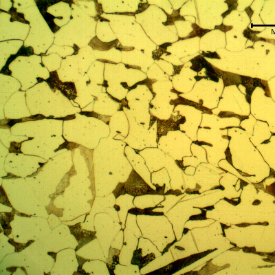 Micrographic detail of the ferritic-pearlitic microstructure.