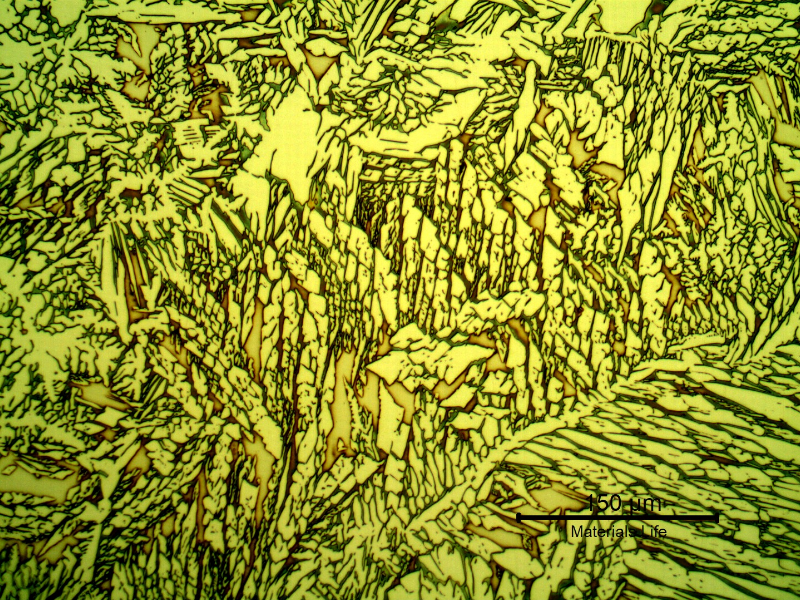 Micrography of the weld metal of the pipe to the fitting.