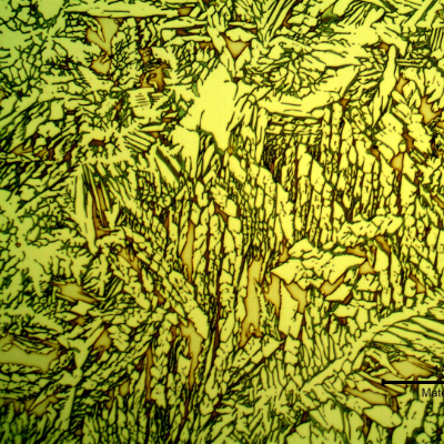 Micrography of the weld metal of the pipe to the fitting.