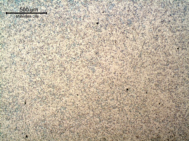 Micrography of the weld metal in the root, reheated by the fill pass, presenting a refined ferritic structure.