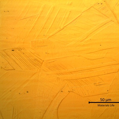 Detail of the strain hardened austenitic microstructure. Micrography by optical microscope, of the longitudinal section of a bolt, in the center of the thickness.