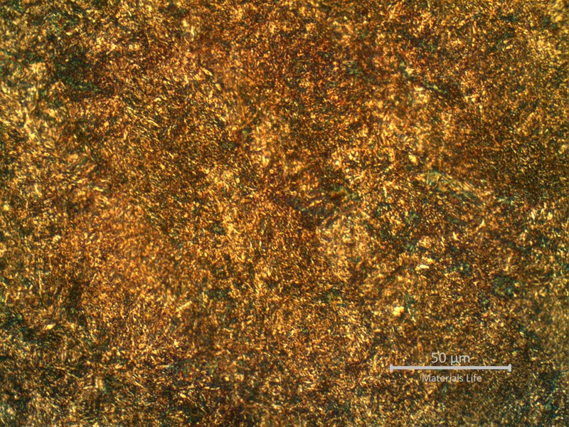 Micrographic detail of the tempered martensitic structure.