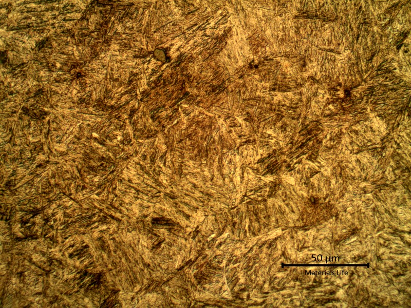 Micrographic detail of the tempered martensitic structure.