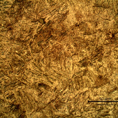 Micrographic detail of the tempered martensitic structure.