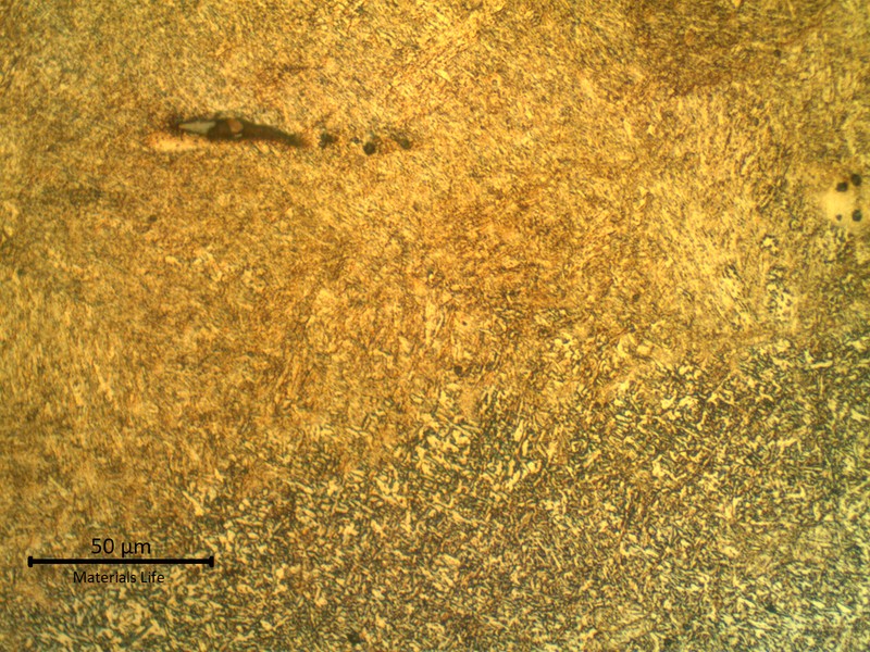 Micrographic detail of the fusion line.