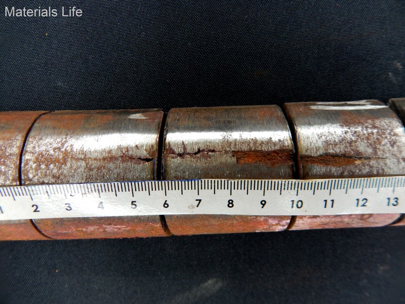 Aspect of the external surface of the leaking tube, after removal of the membrane.