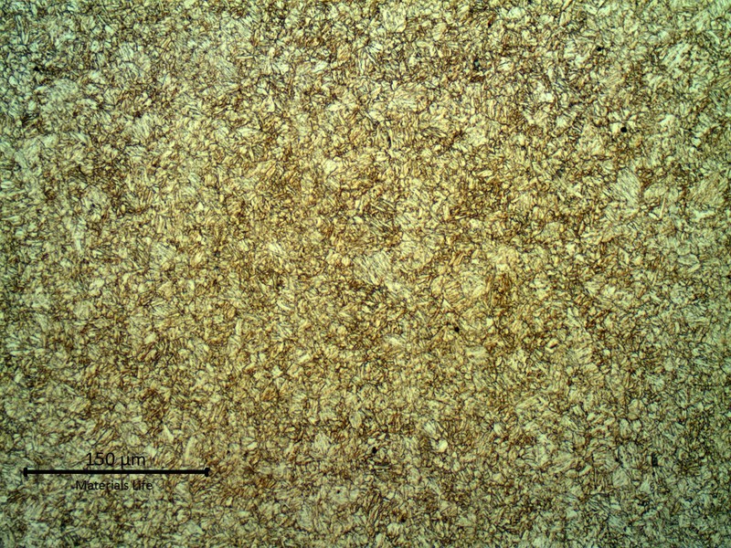 Micrography presenting a uniform and refined tempered martensitic structure.