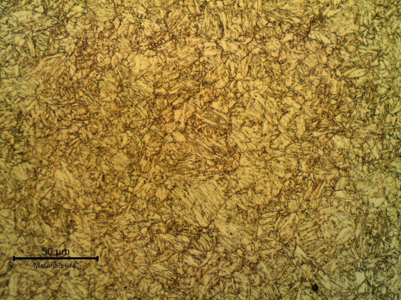 Micrographic detail of the tempered martensite.