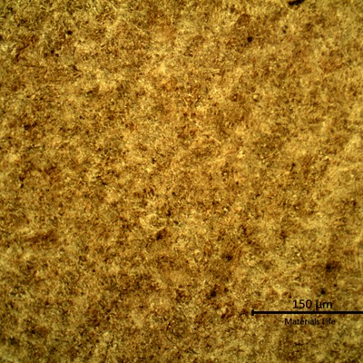 Micrographic detail of the transverse section of the spring wire, martensitic.
