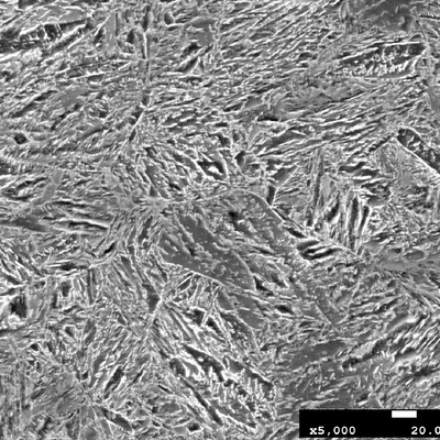 Micrographic detail of the martensitic structure.