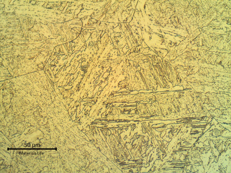Tempered martensitic structure at the weld metal in the cap.
