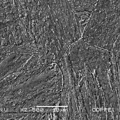 Quenched and tempered heat affected zone of the forging.