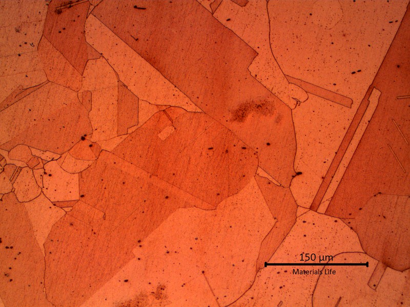 Micrographic detail of the high temperature grain growth in the tube microstructure.