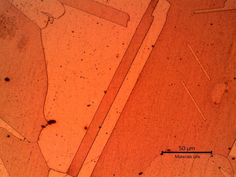 Micrographic detail of the high temperature grain growth in the tube microstructure.