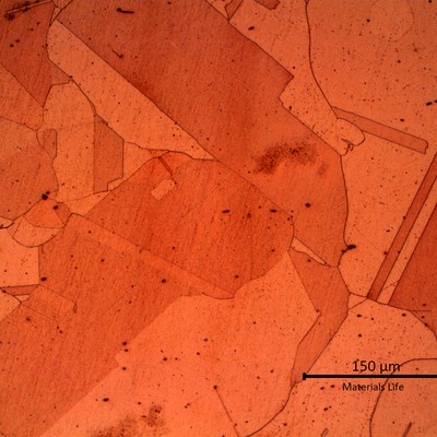 Micrographic detail of the high temperature grain growth in the tube microstructure.
