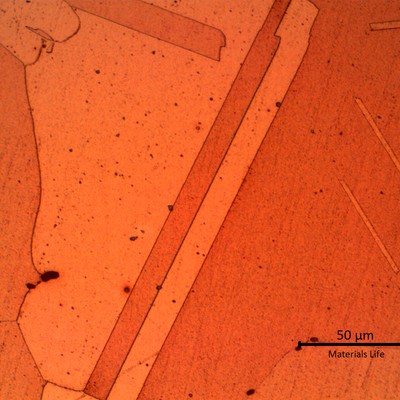 Micrographic detail of the high temperature grain growth in the tube microstructure.