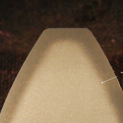 Macrography of a transverse section of a sound tooth, presenting a carburized layer of about 3 mm depth.