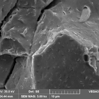 Fractographic detail of the intergranular micromechanism, evidencing a tempered martensite embrittlement.